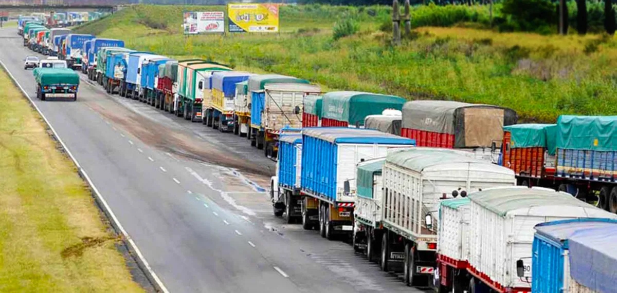 Truck traffic at the Argentina terminal